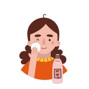 girl-applies-toner-face-skin-care-routine-cartoon-style-character-vector